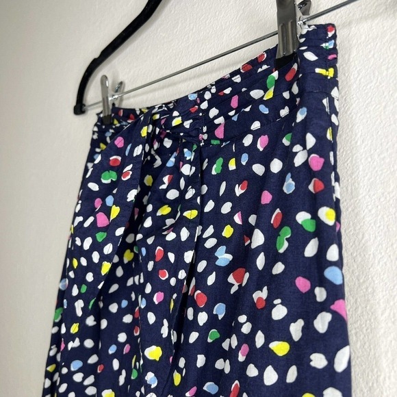 J. Crew Navy Blue Colorful Tulip Skirt in Ratti Happy Cat Print Polka Dot Sz 00 - Picture 15 of 16